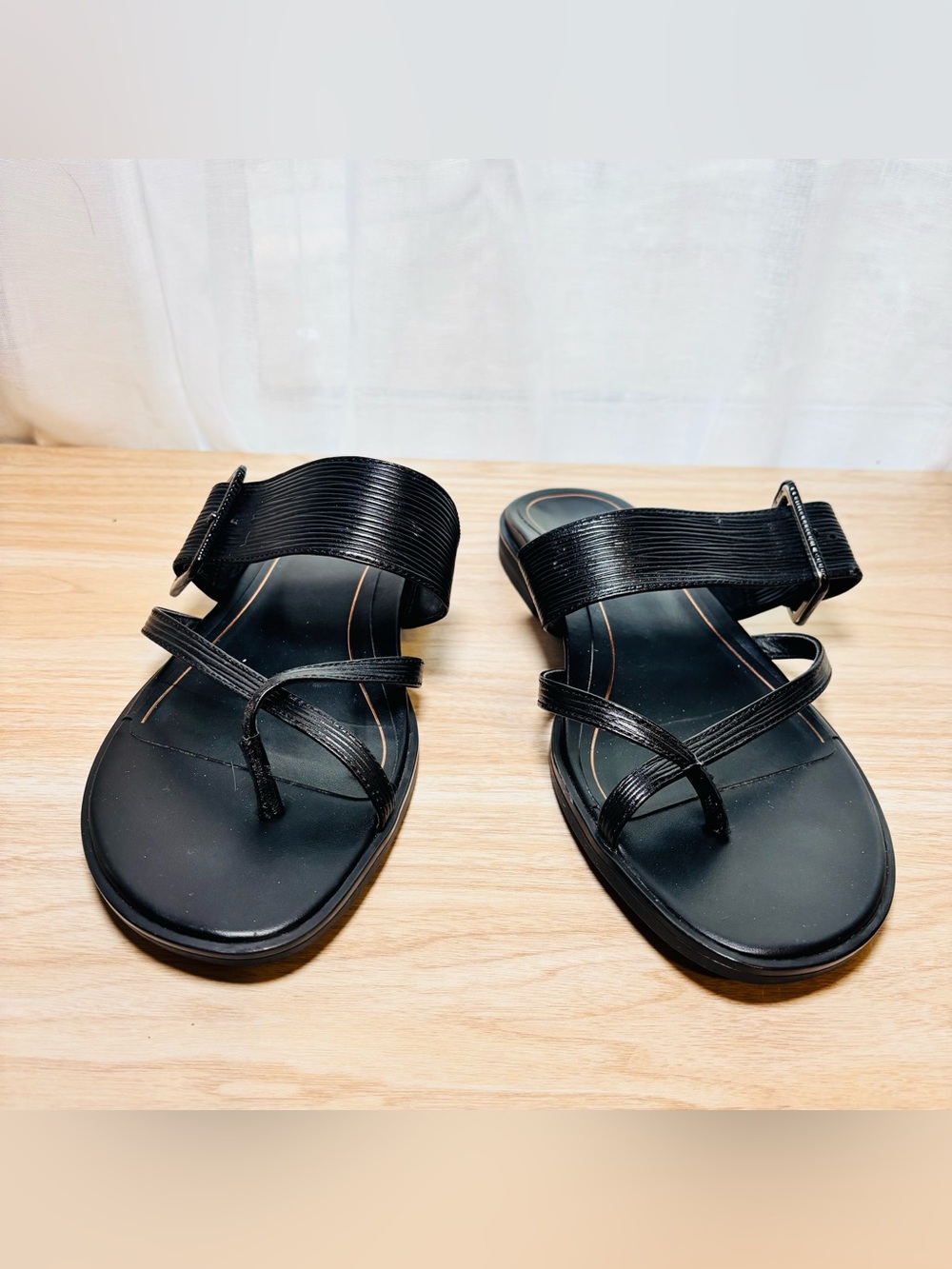 Vionic Julep Black Strappy Slide Sandals